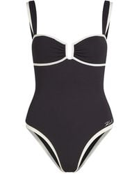 KARL LAGERFELD - Signature Cheeky Swimsuit - Lyst