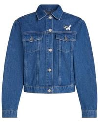 KARL LAGERFELD - Ikon Cat-Motif Denim Jacket - Lyst