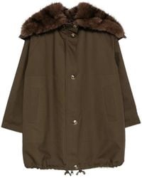 VALENTINI 1972 - Manteau À Lien De Resserrage Bordé De Fourrure Artificielle - Lyst