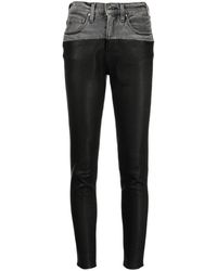 Amiri - Skinny-Jeans mit Ledereinsatz - Lyst