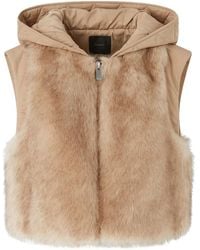 Pinko - Cropped Knitwear Jacket With Faux Fur - Lyst