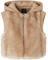 Pinko - Weste Aus Faux Fur Mit Gestepptem Einsatz - Lyst
