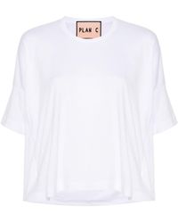 Plan C - Draped Cotton T-shirt - Lyst