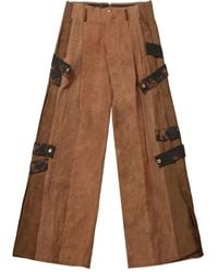 Commun's - Buckle straps loose-fit trousers - Lyst