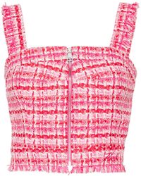 Karl Lagerfeld - Zip-up Bouclé Cropped Top - Lyst