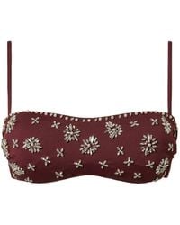 Twinset - Floral-Rhinestone Bikini Top - Lyst