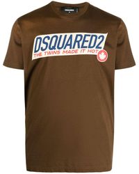 DSquared² - Logo-print Wool T-shirt - Lyst