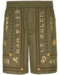 Balmain - Bermuda Shorts With Club Print - Lyst