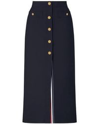 Thom Browne - Midi-Rok Met Knoopdetail - Lyst