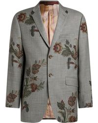 Etro - Floral-Print Single-Breasted Jacket - Lyst