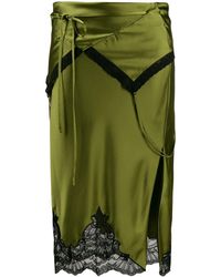 Alexander Wang Rock mit Spitzensaum - Grün