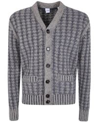 Aspesi - Waffle-Knit Wool Cardigan - Lyst