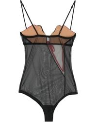 Nensi Dojaka Stretch-mesh Bodysuit in Black | Lyst