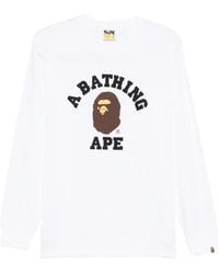 A Bathing Ape - Logo-Detail Long-Sleeve Sweatshirt - Lyst
