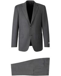 Canali - Checked Wool Suit - Lyst