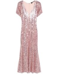 ROTATE BIRGER CHRISTENSEN - Pailletten-Minikleid mit V-Ausschnitt - Lyst