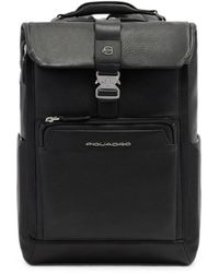 Piquadro - Buckle-Fastening Pebbled-Leather Backpack - Lyst
