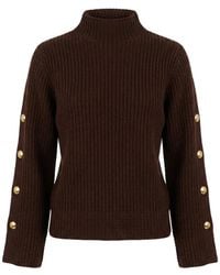 Twinset - Button-Detail Long-Sleeve Sweater - Lyst