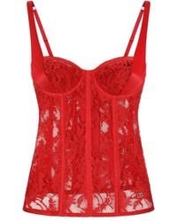 Dolce & Gabbana - Lace-Detail Corset Top - Lyst