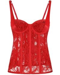 Dolce & Gabbana - Lace-Detail Corset Top - Lyst