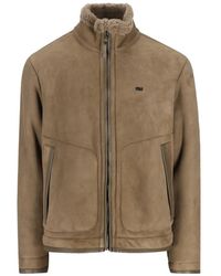 Massimo Osti Studio - Shearling-Trim Leather Jacket - Lyst