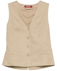 Max Mara - Linen Box Fit Vest With Adjustable Back Strap - Lyst