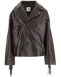 THE GARMENT - Fringed Leather Biker Jacket - Lyst