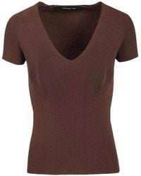 FEDERICA TOSI - V-Neck Short-Sleeve Top - Lyst