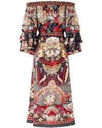 CAMILLA - Daughters Of Duende Off-Shoulder Ruffled-Sleeve Midi Dress - Lyst