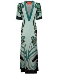 La DoubleJ - Marlene Maxi-Jurk Met Bloemen-Print - Lyst