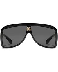 Dolce & Gabbana - Lunettes De Soleil Géométriques Dg Crossed À Plaque Logo - Lyst