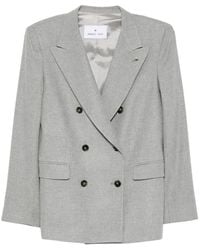 Manuel Ritz - Double-Breasted Twill Blazer - Lyst