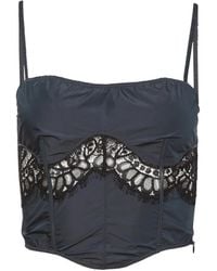 Fleur du Mal - Lace-Trim Detail Bustier Top - Lyst