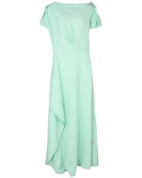 Loodyana - Beaded-Shoulder Pleated-Sleeve Maxi Dress - Lyst