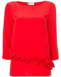 Lanvin Blusa con detalles de volantes - Rojo