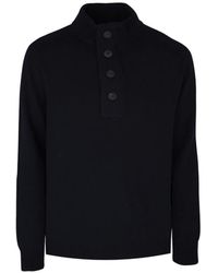 Gran Sasso - Button-Fastening Mock-Neck Sweater - Lyst