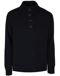 Gran Sasso - Button-Fastening Mock-Neck Sweater - Lyst