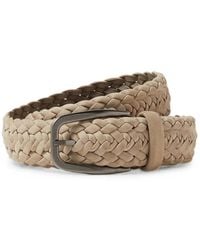 ZEGNA - Ceinture En Nubuck Taupe Clair - Lyst