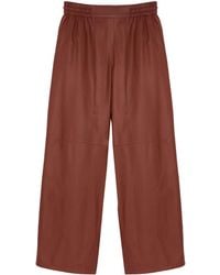 Yves Salomon - Leather Wide-Leg Trousers - Lyst