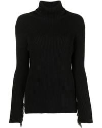 Y's Yohji Yamamoto - Ribbed Fringed Jumper - Lyst