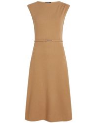 KARL LAGERFELD - Belted Sleeveless Jersey Dress - Lyst