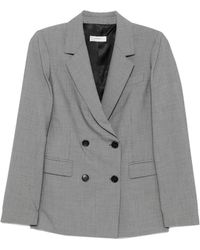 NINA 14.7 - Double-Breasted Micro-Check Blazer - Lyst