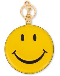 Moschino - Smiley-Face Leather Keychain - Lyst