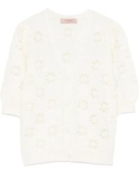 Twinset - Floral-Pattern Button-Down Cardigan - Lyst