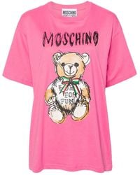 Moschino - T-Shirt mit Teddy-Print - Lyst
