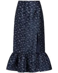 Markarian - Fairnata Floral-Brocade Midi Skirt - Lyst
