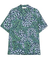 Lanvin - Camicia verde stampa foglie - Lyst