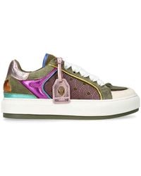 Kurt Geiger - Southbank Tag Panelled Leather Sneakers - Lyst