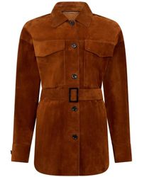 Moorer - Veste Ceinturée Aldara - Lyst