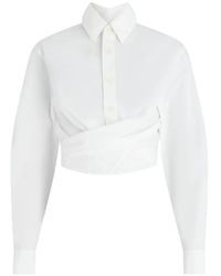 Jean Paul Gaultier - Cotton Cropped Shirt With Logo Embroidery On The Back - Lyst